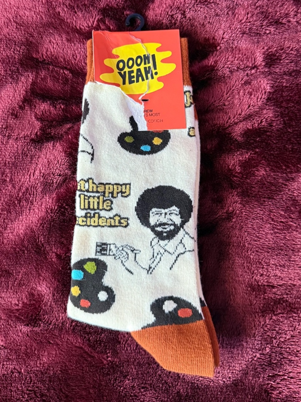 Bob Ross / Happy Little Accident Socks